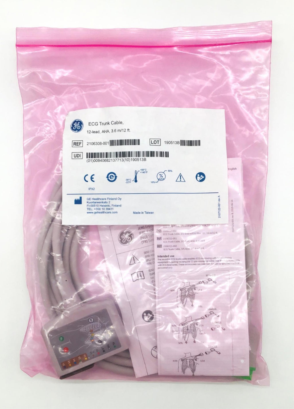 GE 2106308-001 12-Lead ECG Trunk Cable - NEW