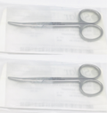 Sklar 22-2650 Metzenbaum Lahey Scissors Delicate Curved 4-1/2" - LOT of 2