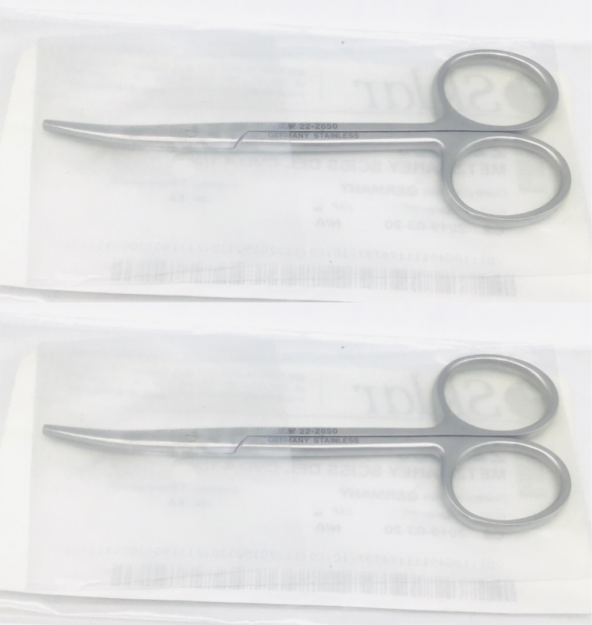 Sklar 22-2650 Metzenbaum Lahey Scissors Delicate Curved 4-1/2" - LOT of 2