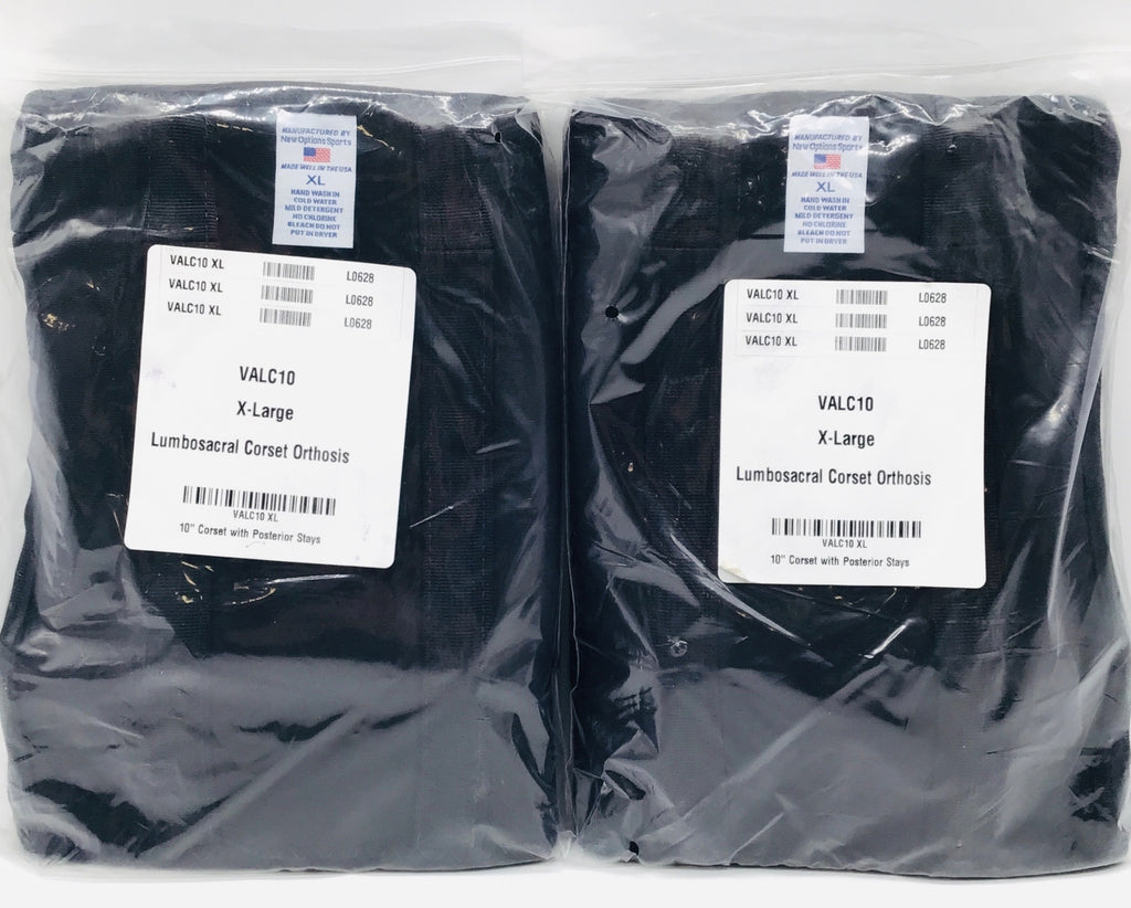 New Options Sports VALC10 XL Lumbosacral Corset Orthosis XLarge - LOT of 2