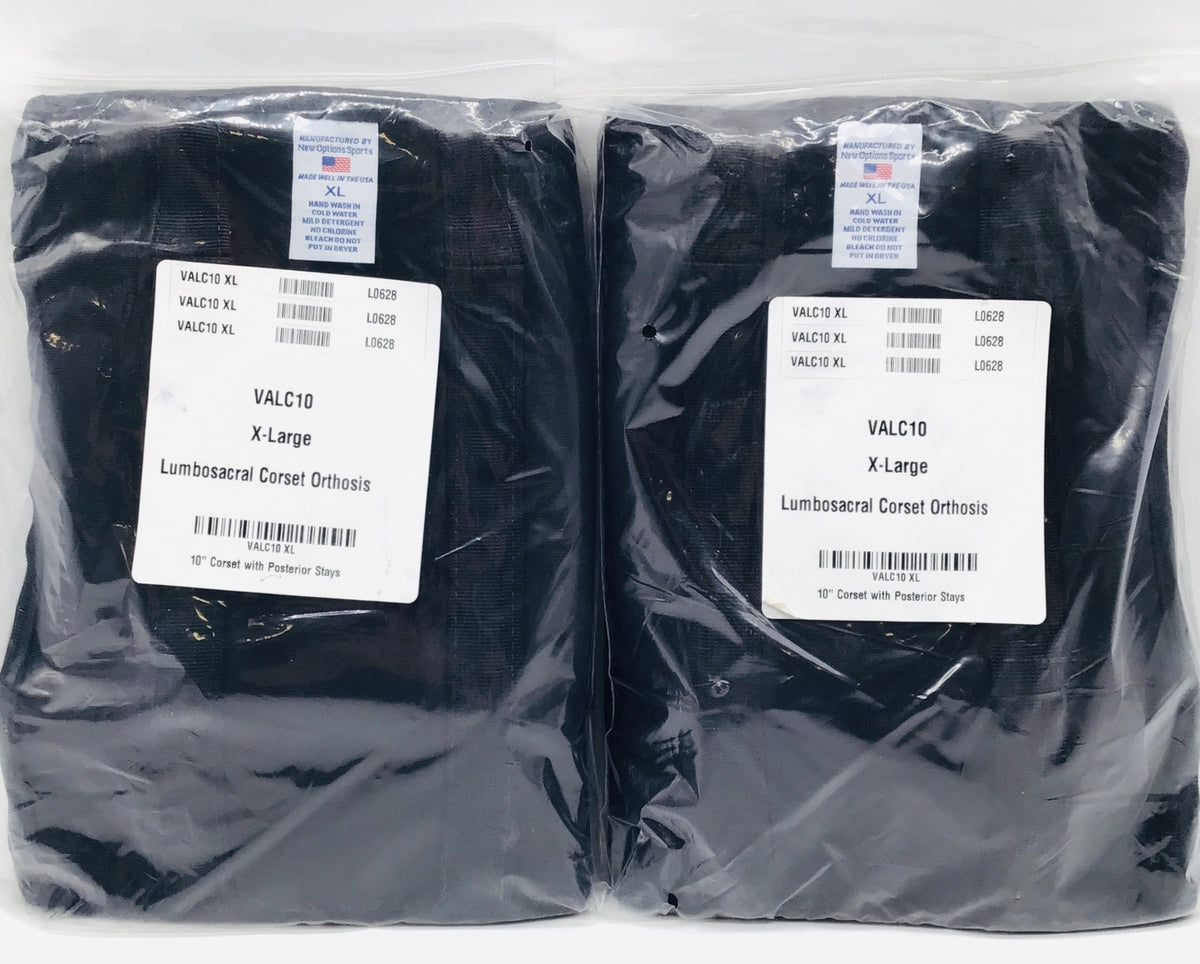 New Options Sports VALC10 XL Lumbosacral Corset Orthosis XLarge - LOT of 2