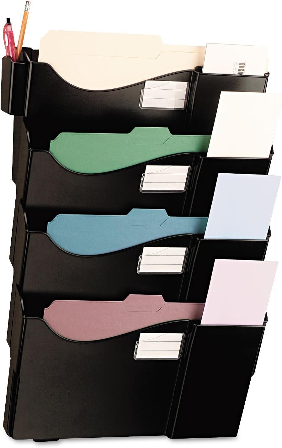 Universal UNV08137 Grande Central Filing System Starter Pocket Set Black - NEW