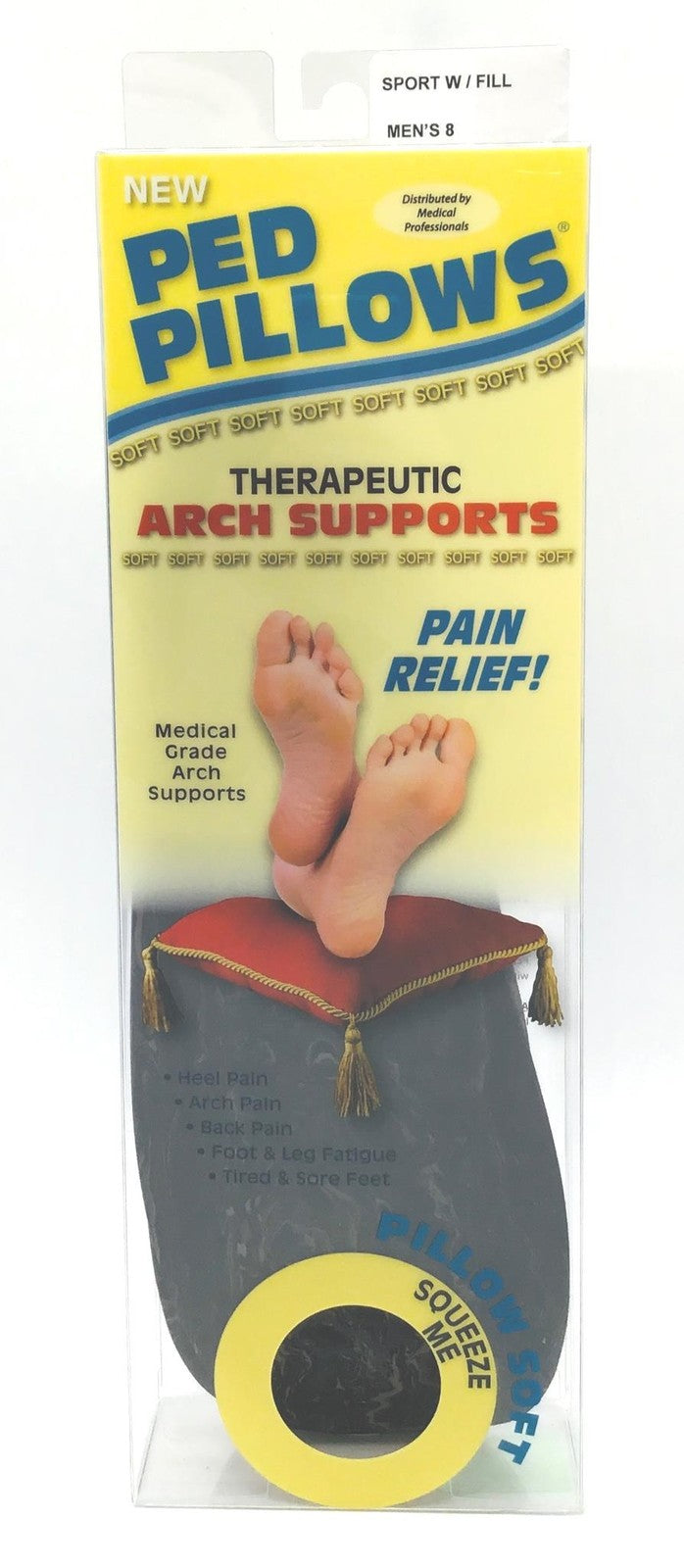 Ped Pillows Therapeutic Arch Supports Medical Grade Men's Size 8 - NEW