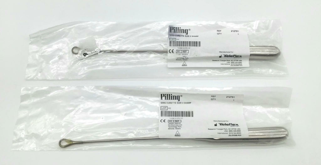 Pilling 212751 Sharp Size 2 SIMS Curette - Lot of 2 - NEW