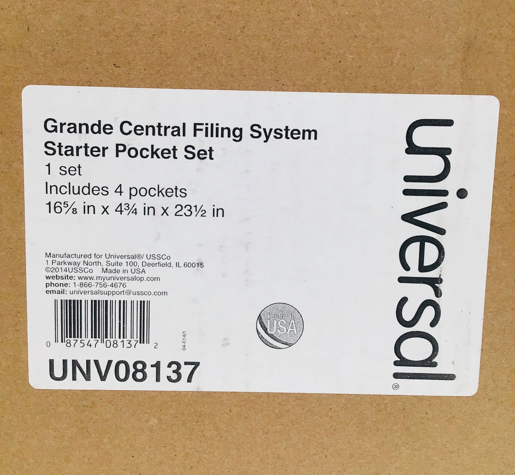 Universal UNV08137 Grande Central Filing System Starter Pocket Set Black - NEW