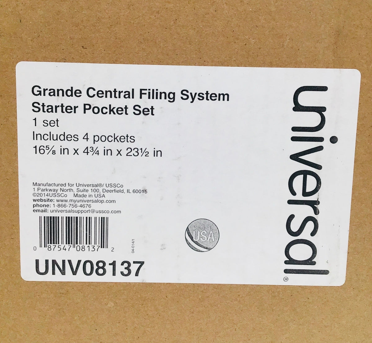 Universal UNV08137 Grande Central Filing System Starter Pocket Set Black - NEW