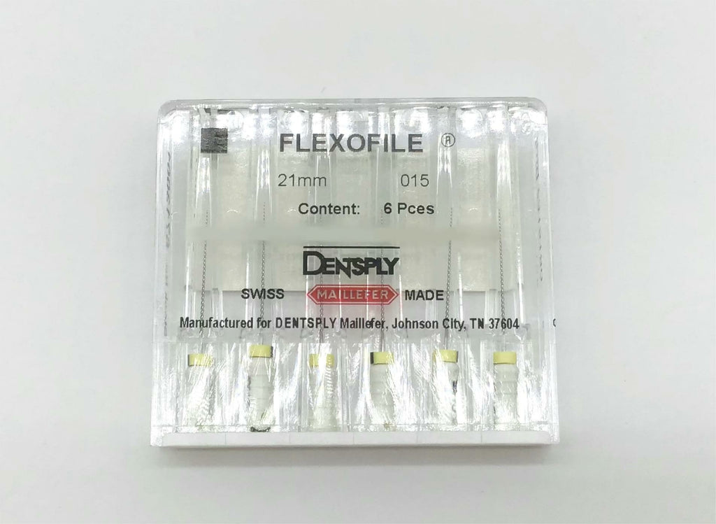 Dentsply 6713001 FlexoFile 21mm 015 - Pack of 6 - LOT of 4 - NEW