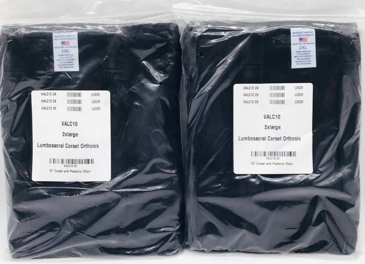 New Options Sports VALC10 Lumbosacral Corset Orthosis 2XLarge - LOT of 2