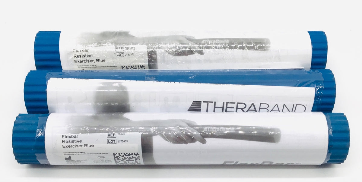 Theraband 26102 Flexbar Resistive Exerciser Blue for Tendinitis - LOT of 3