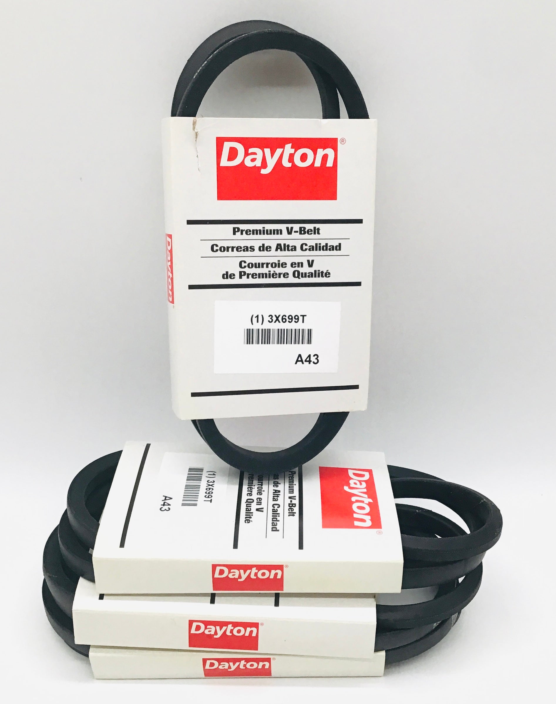 Dayton 3X699T Premium V-Belt - LOT of 4