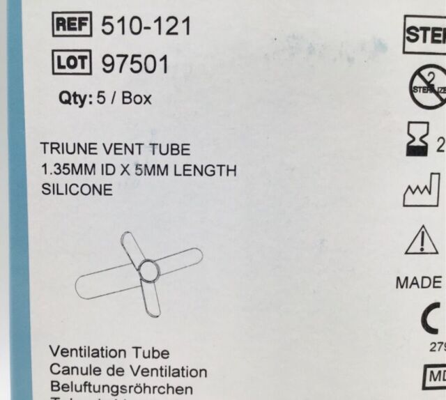 Grace Medical 510-121 Triune Ventilation Tube - Box of 5